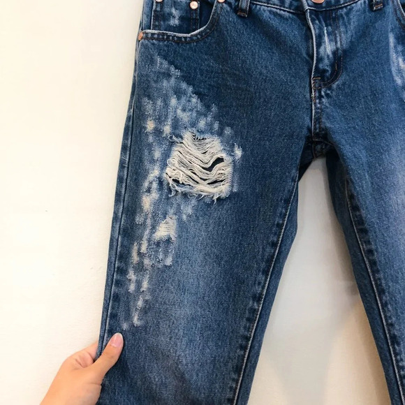 One Teaspoon Trashed Free Birds Distressed Denim Low Waist Skinny Jeans 26 EUC - Picture 3 of 8